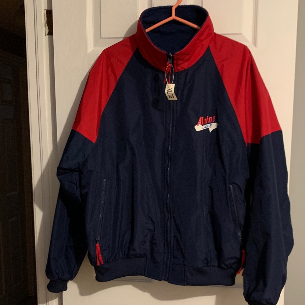 Alpine Men’s Two-Tone Red and Navy reversible Jacket and ball cap
